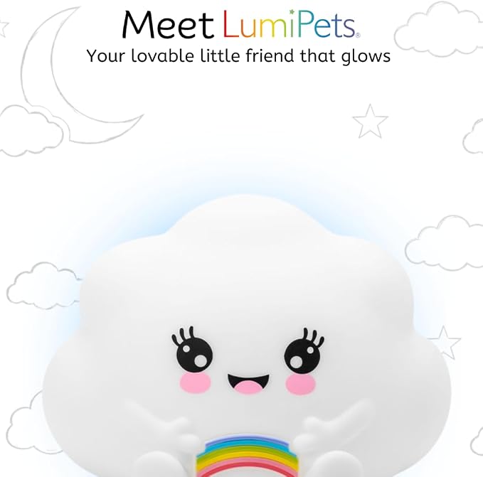 Cloud Night Light with Remote, Squishy Silicone Lamp for Kids | Tap Control | Rechargeable 9-Color Changing Soft Glow | Nursery Nightlight for Kids | Portable Animal Nightlight | USB Cord