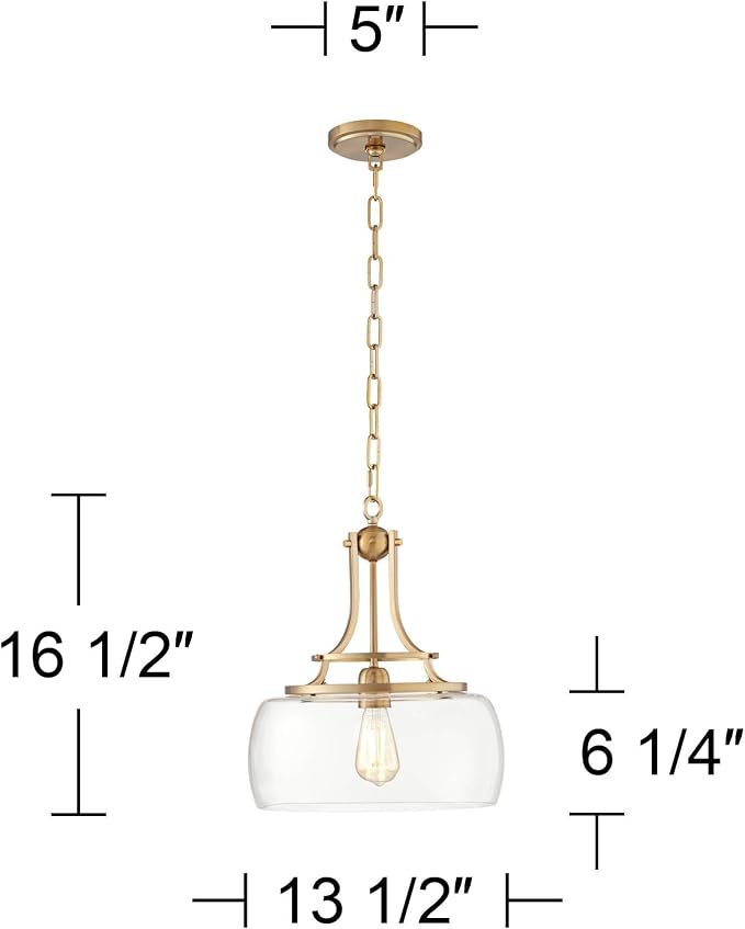 Franklin Iron Charleston 13 1/2" Wide Brass LED Pendant Light Set of 2