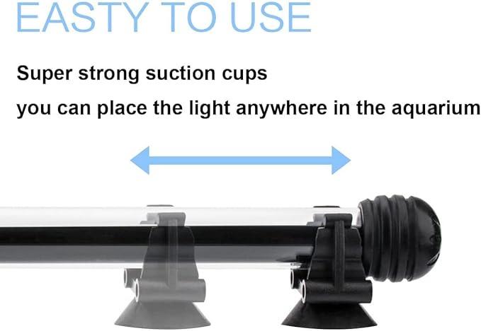 23 inches LED Aquarium Light, 12W Fish Tank Light Underwater Light Submersible Crystal Glass Lights, 9.2ft/2.8m Long Wire Length, White