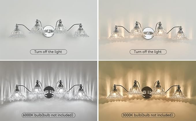 Chrome 4 Light Vanity Light Bathroom Light