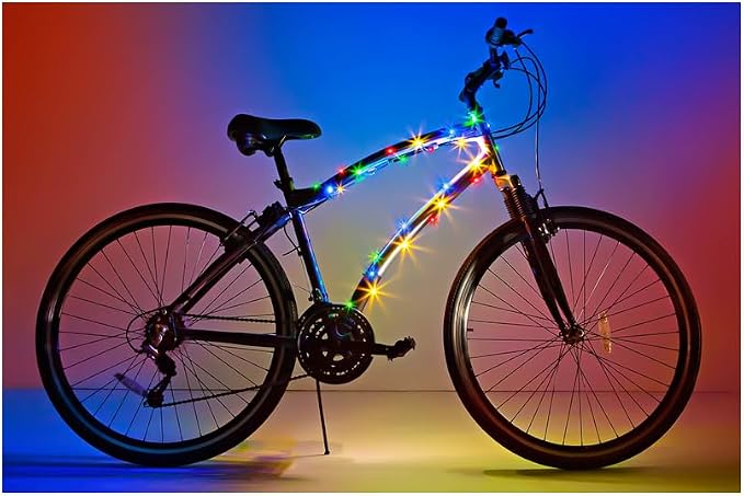 Brightz CosmicBrightz LED Bike Frame Rope Light - 6.5-Foot String Rope - Battery-Powered with On/Off Switch - Ultra Bright Color Keeps Your Ride Fun and Safe for Kids, Teens, & Adults