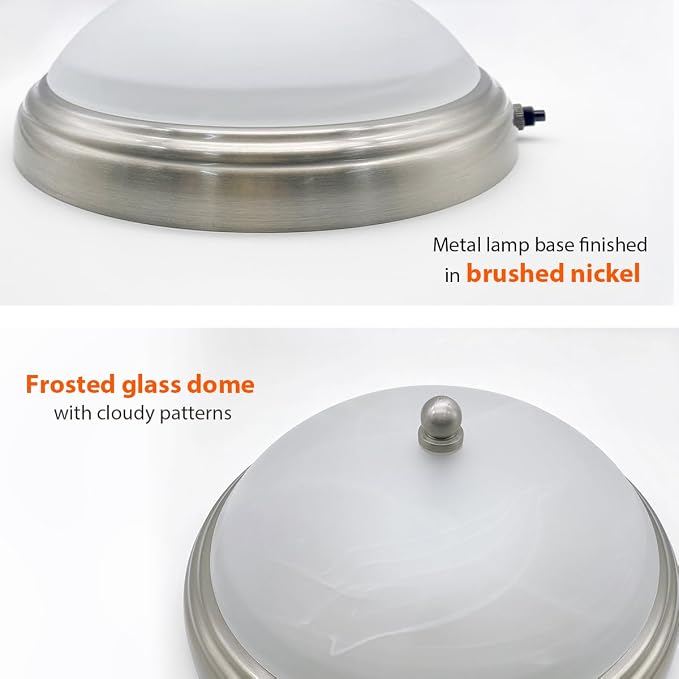 RV Ceiling Dinette Light LED 12v Camper Dining Table Lights Fixture Interior 9inch Round Dome Lamp with Switch 9W 450lumens 3500K Warm White Lighting (1 Light)
