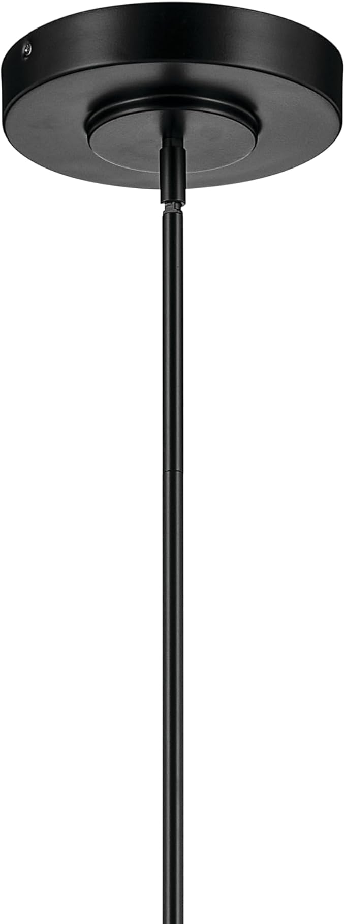 Kichler Riven LED 1-Light Linear Chandelier with Clear Fluted Glass in Black, Sloped Ceiling Compatible, for Kitchen or Dining Room (9.5" x 8" x 60.25"), 52754BKLED