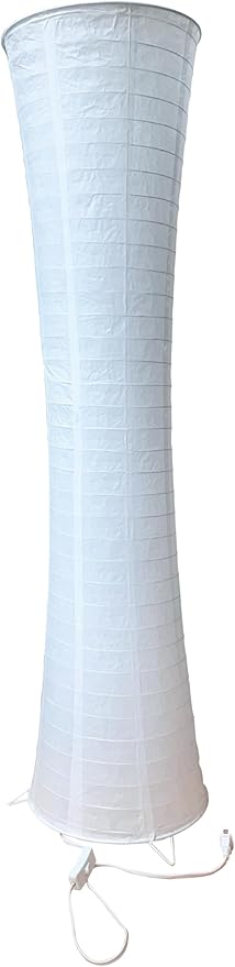 Paper Lamp Floor Lantern Lamps Rice Paper Bedside Nightstand Portable Small Light for Living Room Bedroom (White, 48" x 11.8" x 11.8")