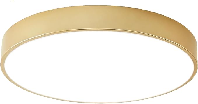 HLightnet Flush Mount Ceiling Light Gold LED Dimmable 5CCT 12 Inch 24W | 2700K, 3000K, 3500K, 4000K, 5000K, Iron Construction, IP40, For Bathroom, Bedroom, Kitchen, Entryway, Closet & Hallway, ETL