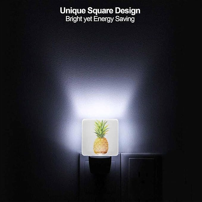Pineapple Night Light Plug-into Wall Yellow Nightlight Lamp with Dusk to Dawn Sensor, Led Lamp 0.5W Energy Efficient for Home Decor