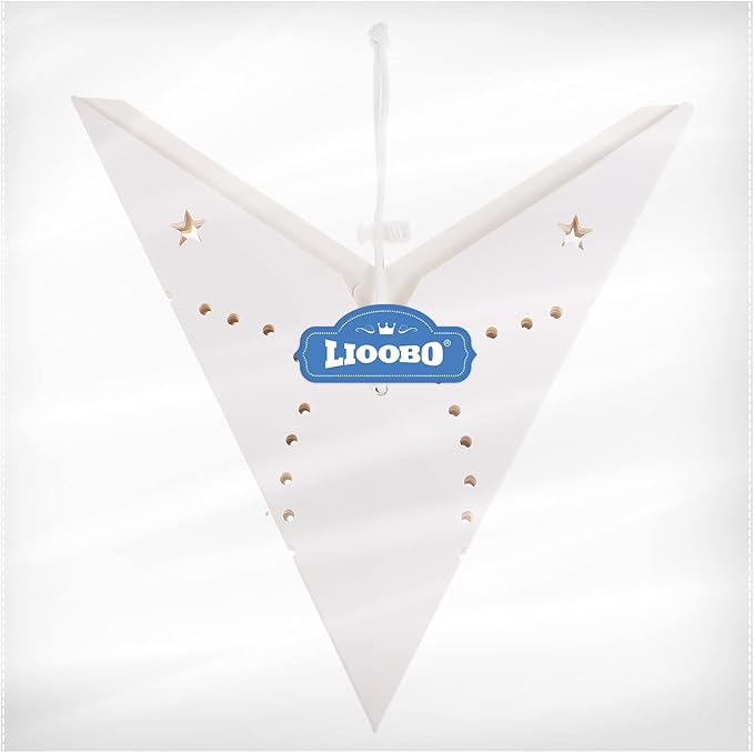 Paper Star Lantern Lamp Shade Christmas Hanging Stars Garland Hollow out Xmas Tree Topper Hanging Ornament for Wedding Birthday New Year Party Home Decor for Indoor and Outdoor 17.7 Inch