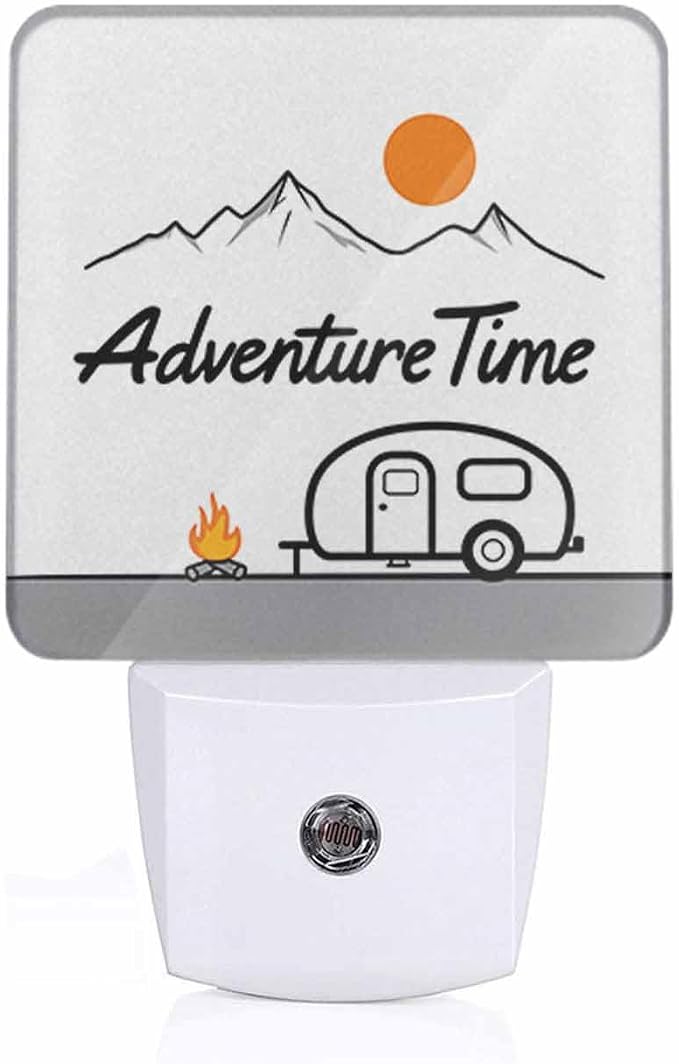 Retro Campervan Night Light Stylish Lines 0.5W Night Lights Auto LED Lamp Energy Saving Square Lights for Room Bedroom Bathroom