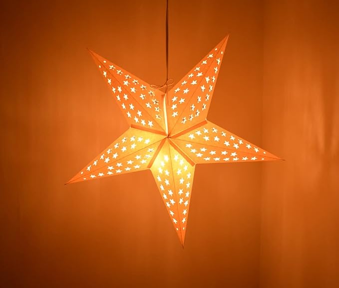 White Serenity Paper Star Lantern with 12 Foot Power Cord Included