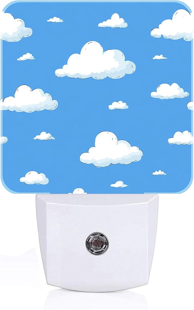 Clouds and Blue Sky Night Light,Plug-in Night Lights with Dusk-to-Dawn Sensor for Stairway,Hallway,Bedroom Sleep Friendly Ideal for Women/Girls/Boys Gift,0.5w