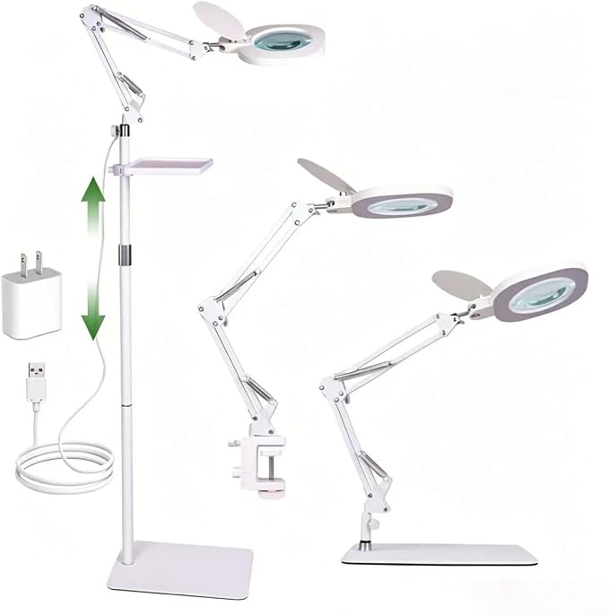 3-in-1 LED Magnifying Light Real Glass Lens Adjustable Light for Beauty & Precision Work