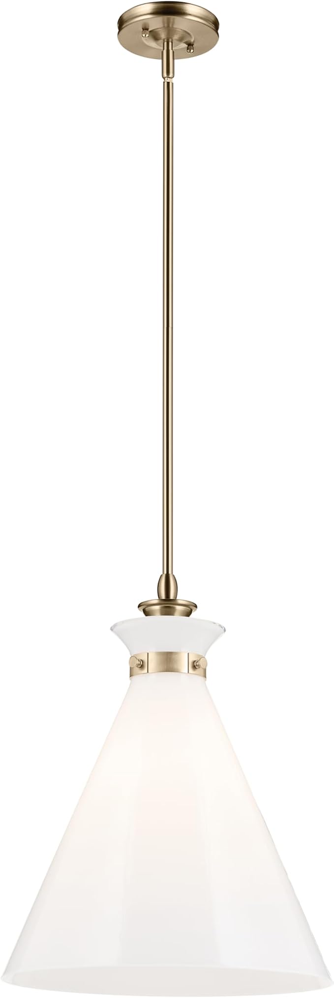 Kichler Laria Pendant Light, Opal Glass, Champagne Bronze | Updated traditional pendant light for islands and dining rooms (19.75" x 16"), 52775CPZ