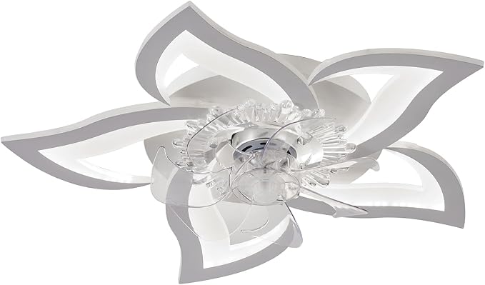 Bevenus Low Profile Ceiling Fan with Lights,110v Modern Dimmable Flower Shape, Remote Control/app Control,Timing 6 Gear Speeds Fan Ceiling Lamp.