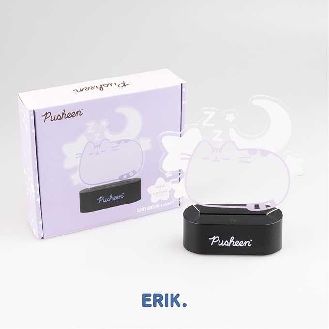 Grupo Erik Official Pusheen Lamp - Kawaii Stuff - Pusheen Gifts - Pusheen Gamer Girl Lamp - Pusheen The Cat Lamp - Baby Night Light - Cat Light