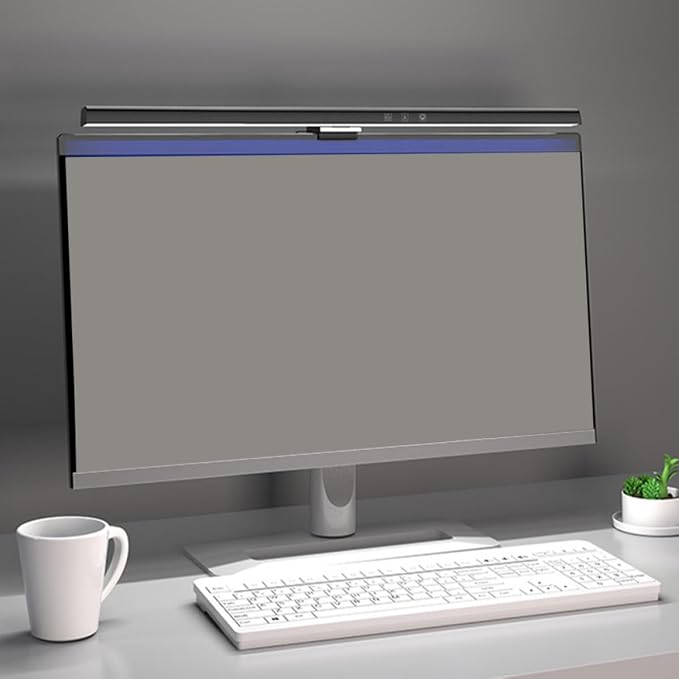 LED Computer Monitor Lamp Bar with Eye Protection and Asymmetric Design, Adjustable 3000k-6500k Color Temperature Screen Light for Multi-Scene Use, USB Powered 5w Black Monitor