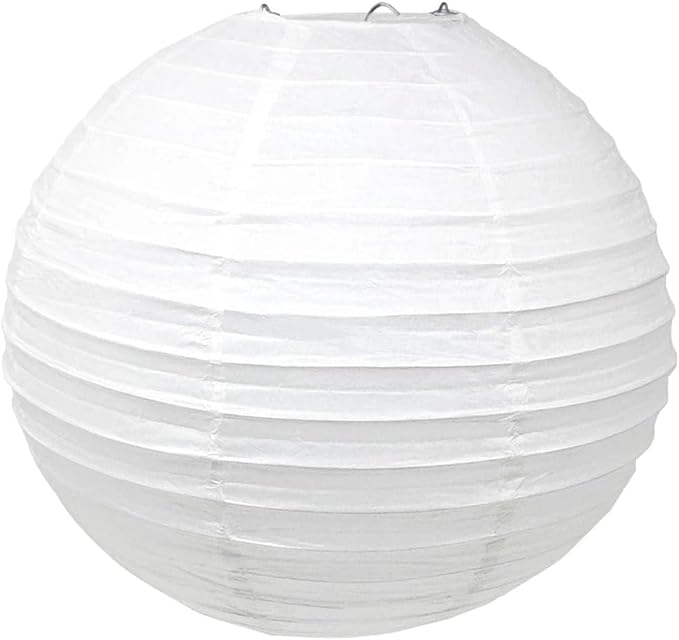 Paper Lanterns Decorative, Hanging Chinese Lanterns Indoor Outdoor for Birthday, Wedding, Christmas, Bridal, Home Decor, Ceiling Decorations Black/Gold/White 12pcs(Size of 4”, 6”, 8”, 10”)