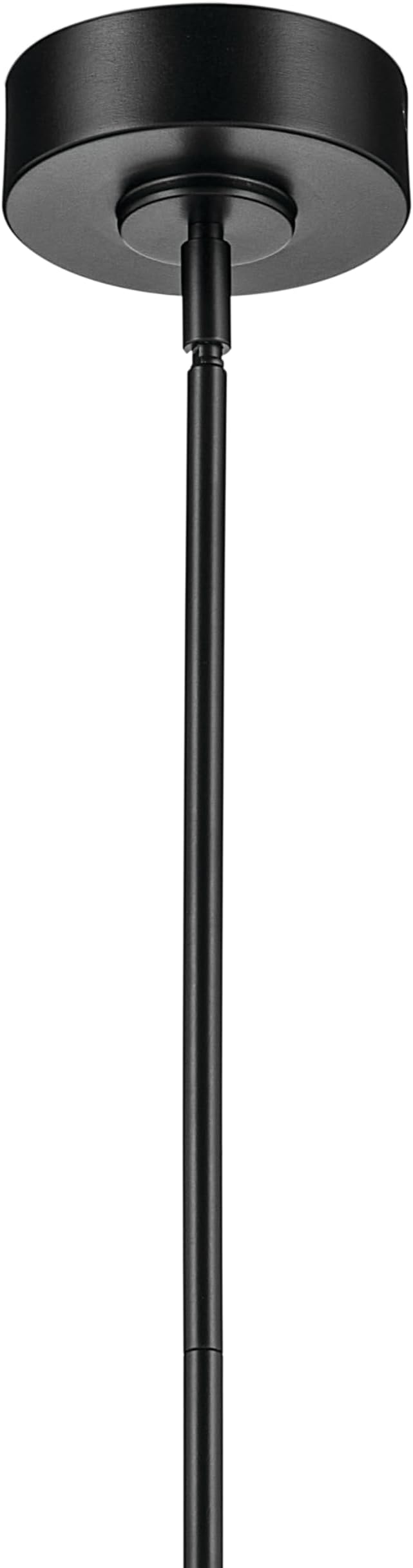 Kichler Riven LED 1-Light Pendant with Clear Fluted Glass in Black, Sloped Ceiling Compatible, for Kitchen or Dining Room (15.5" x 5"), 52755BKLED