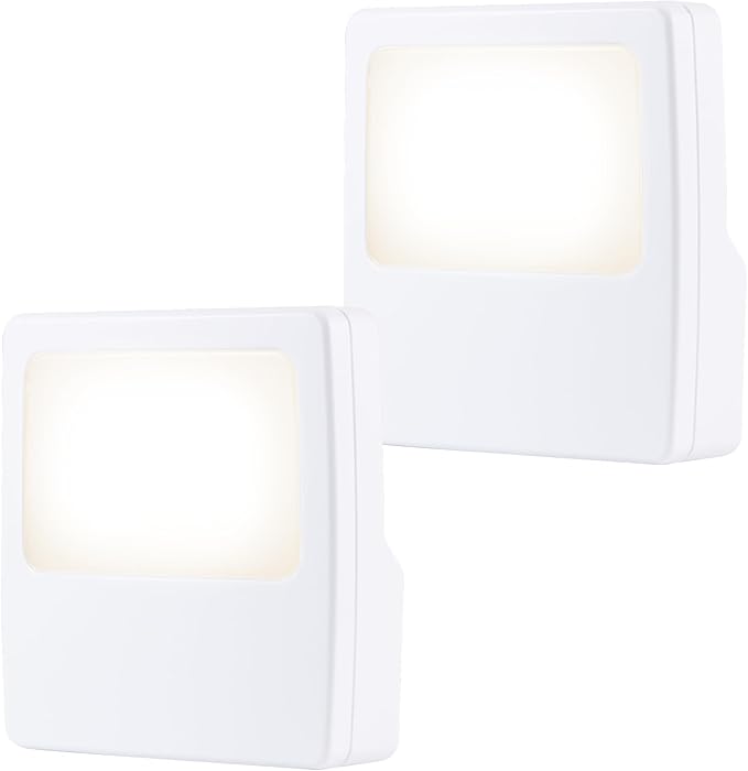 GE White Always-On LED Night Light, Plug into Wall, Compact, Soft Glow, UL-Listed, Ideal for Bedroom, Nursery, Bathroom, Hallway, 11311,(Pack of 8)