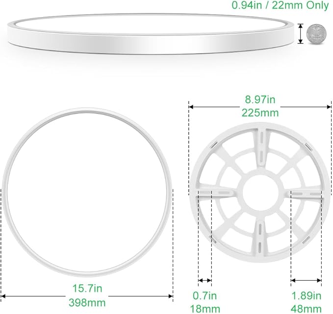 LEDLightsWorld 15.7inch LED Ceiling Light Flush Mount, 32W LED Ceiling Light, 4000K Round Flat Panel Light Fixture, Bright LED Ceiling Light for Bedroom, Living Room, Dining Room