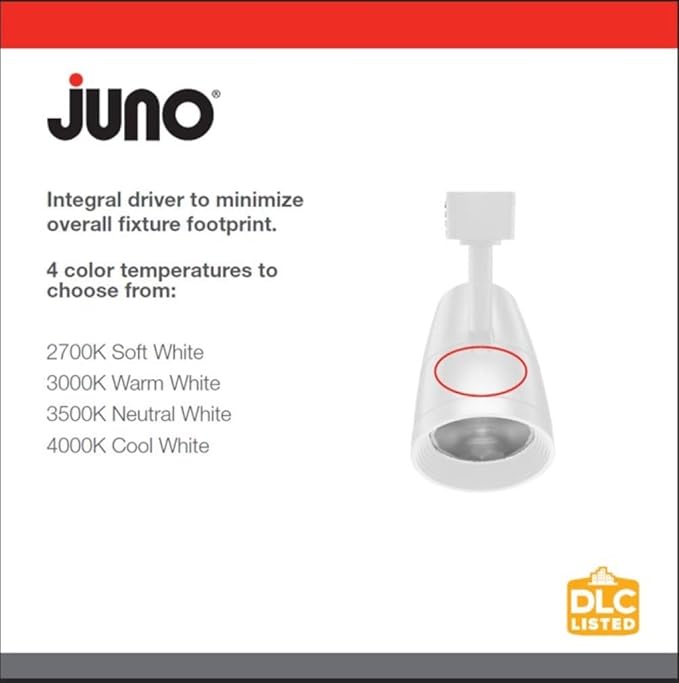 Juno Lighting R600L G2 2700K 80CRI PDIM FL WH Dimmable 9.5W LED Trac Head, 50W Equivalent, White, Regular Flood Gen 2