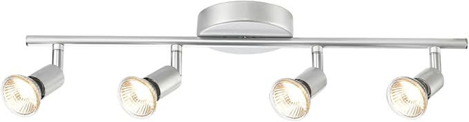 Globe Electric 58932 Payton Collection 4 Bar Track Light, Matte Silver, Bulb Not Included
