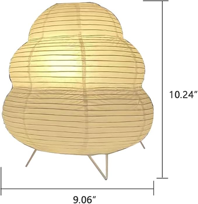 Cute Paper Lamp, Ambient Lighting Lamp, Cozy Accent Side Table Lamp, Small Warm Glow Light for Bedroom Living Room Desk (White, 10.24"x9.06"x9.06")