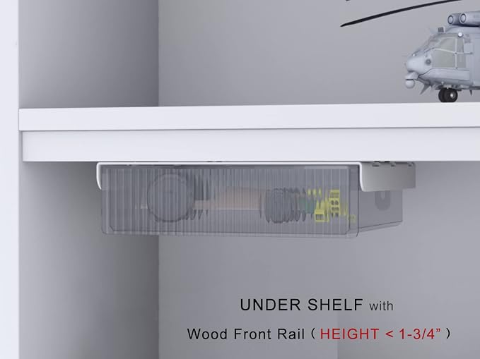 Keenkee Under Desk Drawers, Clear Light Black | Pull Slide Out, Underneath Table With Lip, Attachable Under Shelf, Pencil Drawer, Attachable