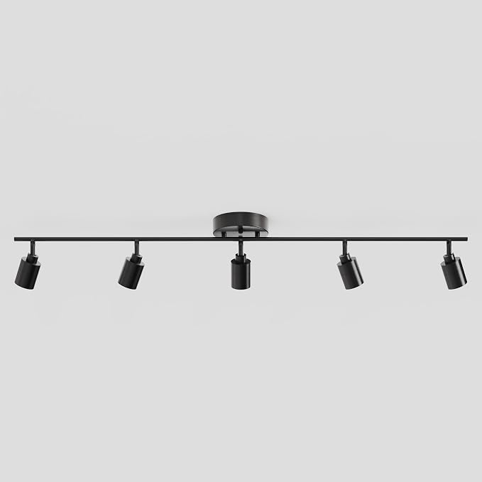 Shura Bronze 5-Light Track Light with Rotatable Heads, Integrated LED Bulbs, 4 ft. Track Lighting Kit, 3000k, 2450 Lumens