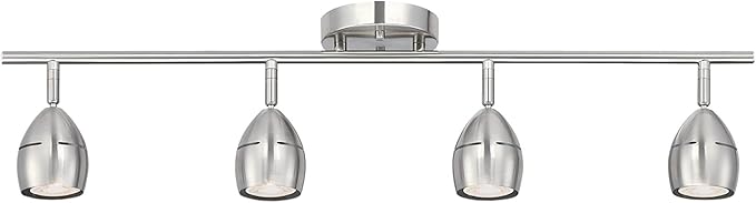 Westinghouse 6129500 Borgata Contemporary Four Light LED Track Light Kit, Brushed Nickel Finish