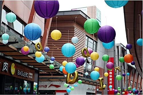 12Pcs 6,8,10,12 Inch Mixed Sizes Royal Blue Paper Lanterns Decorative Chinese, Japanese Hanging Round Paper Lanterns for Birthday, Wedding, Christmas, Bridal, Home Decor, Party Decoration