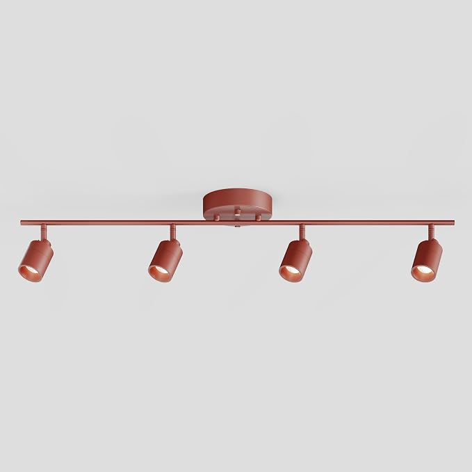 Shura Burnt Sienna 4-Light Track Light with Rotatable Heads, Integrated LED Bulbs, 3 ft. Track Lighting Kit, 3000k, 2240 Lumens