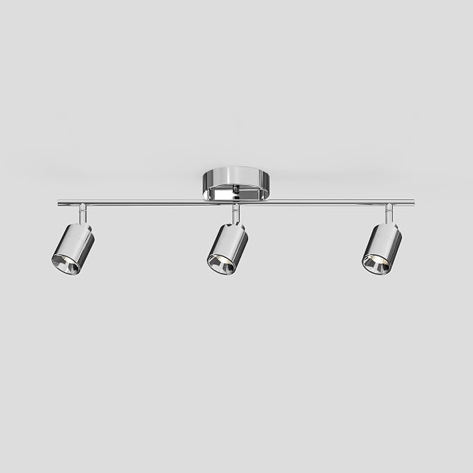 Shura Chrome 3-Light Track Light with Rotatable Heads, Integrated LED Bulbs, 2 ft. Track Lighting Kit, 3000k, 1470 Lumens