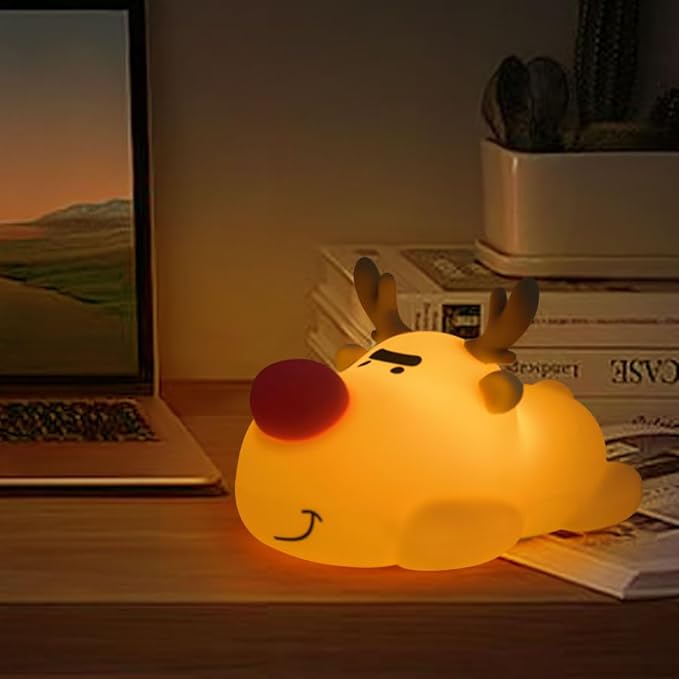 Rudolph The Red - Nosed Reindeer Night Light, Soft Timed Light, Christmas Birthday Gift Night Lamp, Gift Nightlight for Girls & Kids, Room Decor