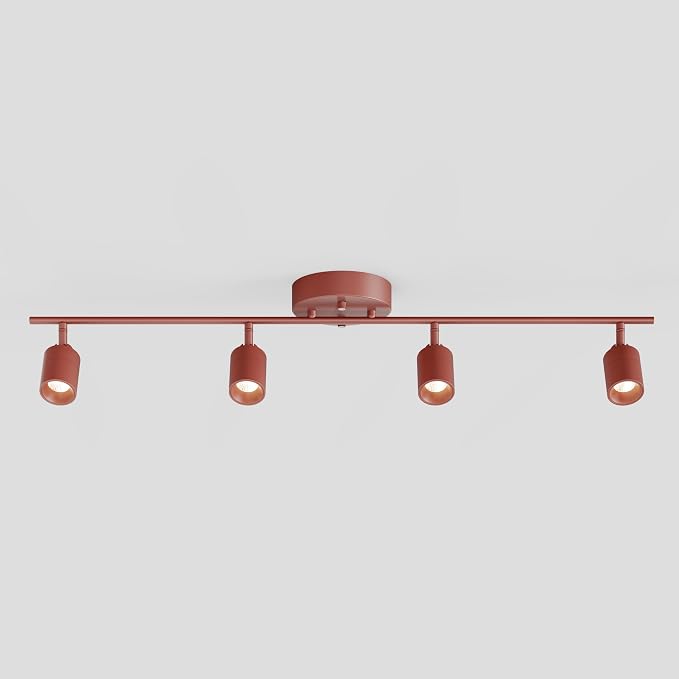 Shura Burnt Sienna 4-Light Track Light with Rotatable Heads, Integrated LED Bulbs, 3 ft. Track Lighting Kit, 3000k, 2240 Lumens