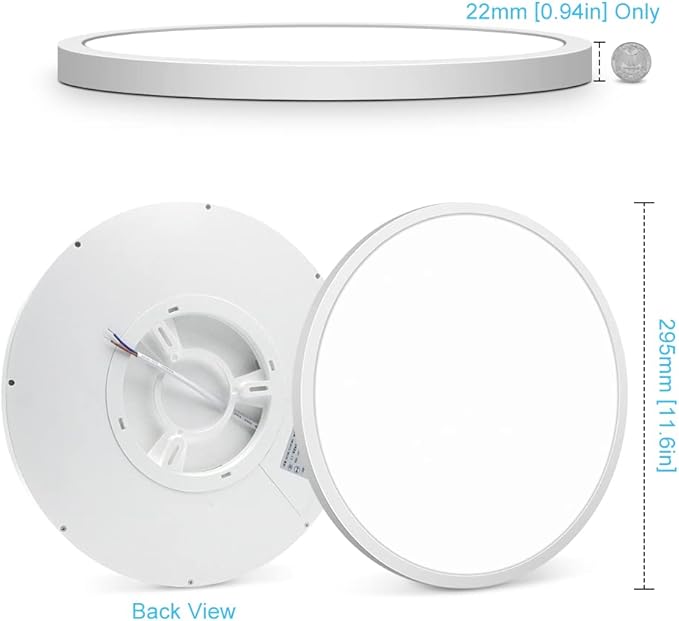 LEDLightsWorld LED Ceiling Light Flush Mount, 12inch 24W 2800K Warm White Ceiling Light, 3200LM Round Light Fixtures Ceiling Mount, Flat Slim Ceiling Lights for Bedroom Kitchen Living Room Stairwell
