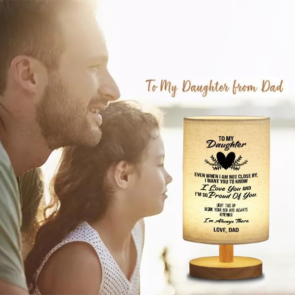 WSYEAR Birthday Gifts for Daughter from Dad,to My Daughter Gifts from Dad- Table Lamp Best Father Daughter Valentines Day Mothers Day Graduation Gifts for Grown Daughter