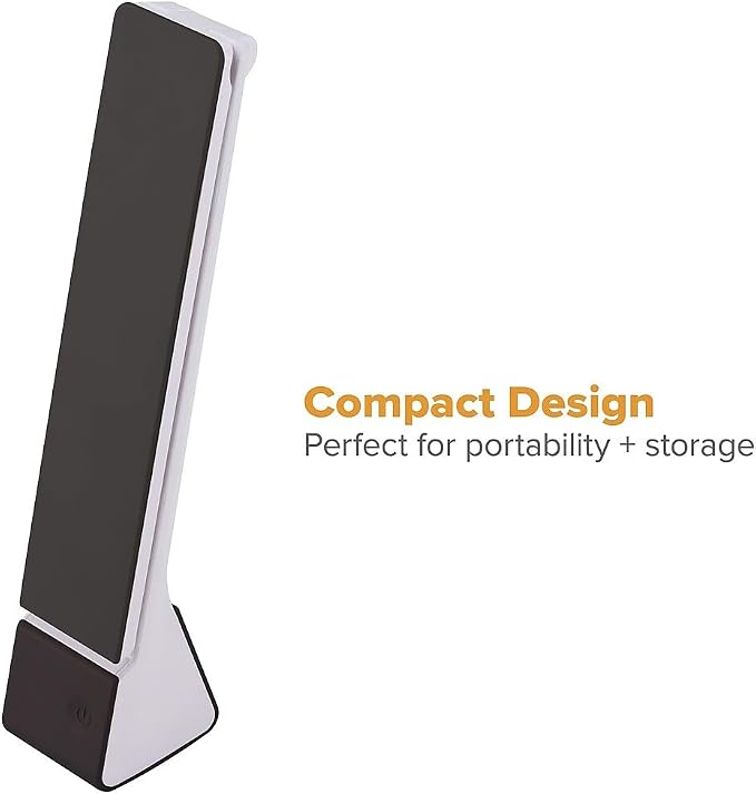 Bostitch Office KT-VLED1810-BLK Powered Rechargeable Battery LED Desk Lamp, 3 Color Temperatures, Flip Open, Black