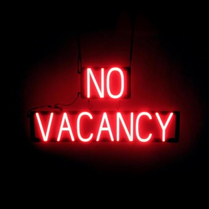 LED Neon NO VACANCY Sign for Business - Red, 30" x 15" | Ultra-Bright Click-Together Signage for Hotels & Motels, with Visibility from 500 ft - 8 Animations, 6 Brightness Options
