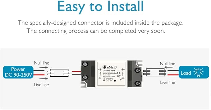 WiFi Switch, Tuya Smart Relay Wireless Remote Control Light Switch Voice Control Outlet Timer Compatible with Alexa and Google Assistant 90-250V One Channel, 3 Pack
