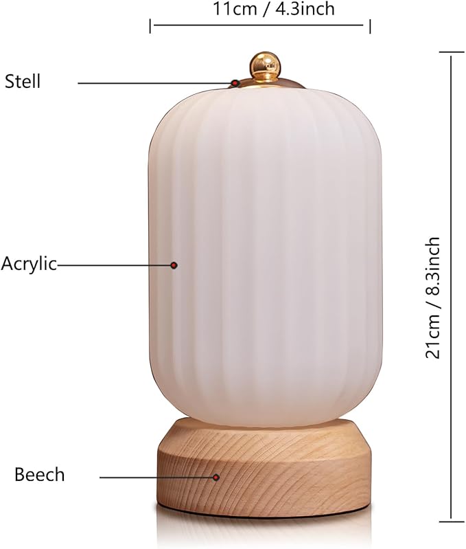LED Wood Table Lamp, 3-Color Modern Desk lamp Bedroom Bedside Night Light, Dimmable Led Lighting, Creative Home Decor, Unique House warmging Gift