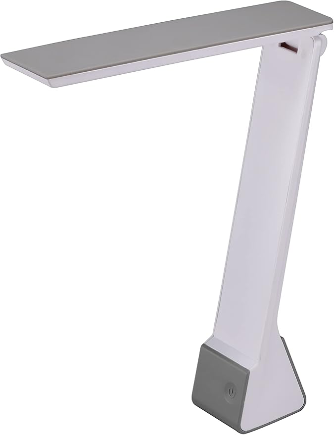 Bostitch Office Rechargeable Battery Led Desk Lamp, 3 Color Temperatures, Flip Open, Gray (KT-VLED1810-GRAY)