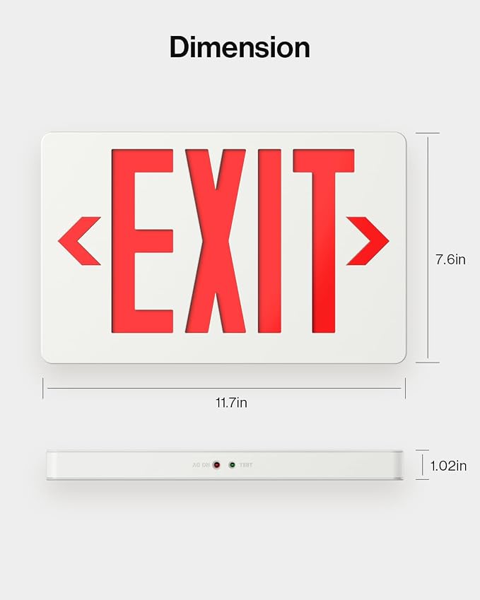 Sunco 48 Pack LED Exit Sign With Emergency Light, Commercial Grade Double Sided Fire Lights, Backup Battery, Illuminated, 120-277V, Dual Mounting, UL 94V-0 Fire Resistant