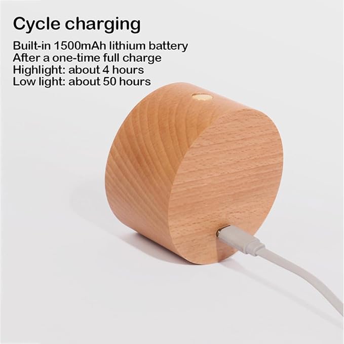 LANDGOO Battery Operated Wall Sconce Bedside Lamp, Wooden Magnetic Wall Light Dimmable, 360° Adjustable Angle, Rechargeable Cordless Lamp for Picture, Bedroom, Hallway (Beech Wood 2PCS)