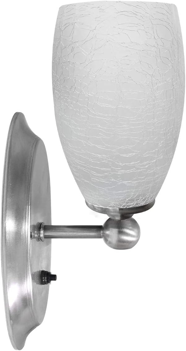 RV Wall Light Interior LED Light Fixture 12 Volt DC | Ice-Cracked Glass Wall Lights for Camper Trailer, 5th Wheel Decor Lighting-with on/Off Switch, Soft White Lighting