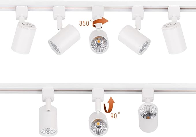 mirrea LED Track Lighting Heads Compatible with Single Circuit J Type Track Lighting Rail Ceiling Spotlight for Accent Task Wall Art Exhibition Lighting 6.5W 24° White Pack of 6 (3000K Warm White)