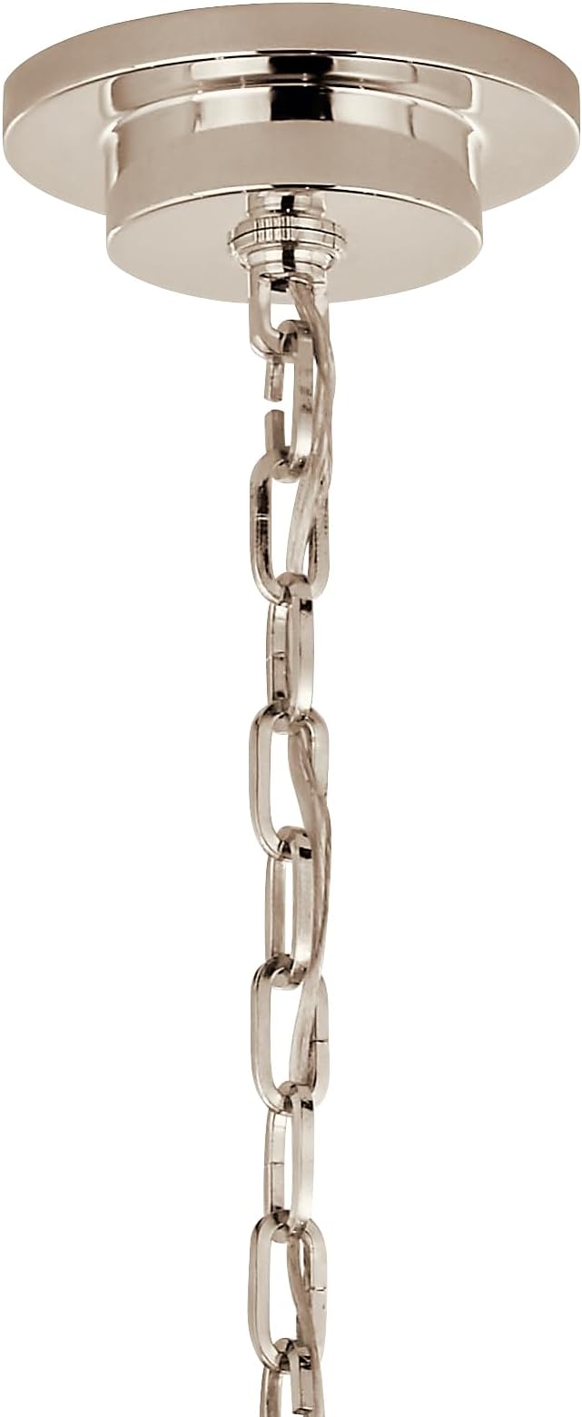 KICHLER Carrick 6-Light Chandelier, Updated Traditional Light in Polished Nickel, Sloped Ceiling Compatible, for Dining Room, Office or Bedroom (23.7" x 32.25"), 52705PN