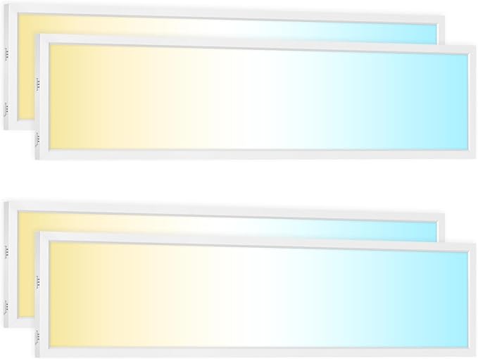 Sunco 1x4 LED Flat Panel Light, Dual Selectable CCT 3500K/4000K/5000K & Selectable Wattage 30W/40W/50W, 5700LM, 0-10V Dimming, Matte White Drop Ceiling Fixture - UL, DLC 4 Pack