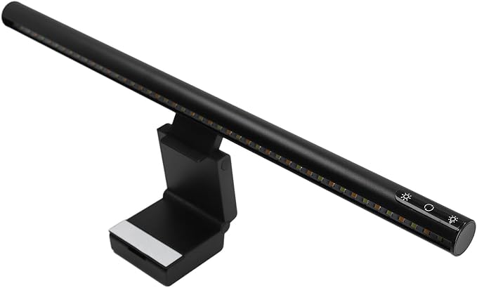 Monitor Light Bar Eye Caring USB Powered Computer Screen Light with 5 Color Temperatures & 3 Dimming Levels, Adjustable Clip for Flat and Curved Monitors up to 2 Inches (300SA55)