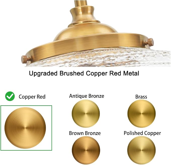 3-Light Adjustable Pendant Lights Kitchen Island, Gold Brushed Metal & Clear Glass Ceiling Pendant Light, Vintage Brass Drop Lights for Bathroom, Hallway, Convertible Ceiling Mount Or Hanging Fixture