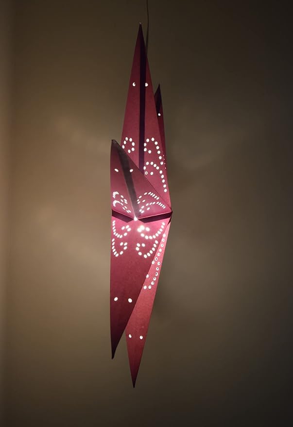 Hometown Evolution, Inc. Fountain Purple Paper Star Lantern with 12 Foot Power Cord Included